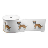 Fawn Boxer Cute Cartoon Dog Satijnen Lint (Spoel)