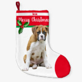 Fawn Boxer Dog kerstkussen - Speciaal Kleine Kerstsok (Voorkant)