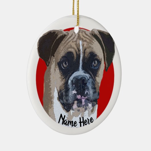 Fawn Boxer Dog-kerstversiering Keramisch Ornament (Rechts)