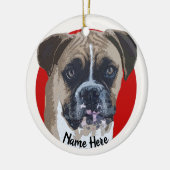 Fawn Boxer Dog-kerstversiering Keramisch Ornament (Links)