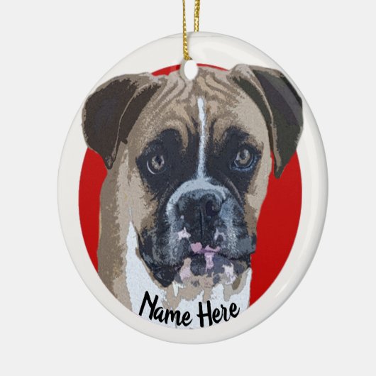 Fawn Boxer Dog-kerstversiering Keramisch Ornament (Links)