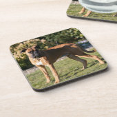 Fawn Boxer Dog Standing Drankjes Onderzetter (Linkerzijde)