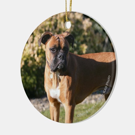 Fawn Boxer Dog Standing Keramisch Ornament (Links)