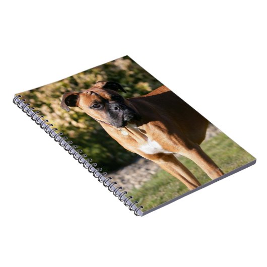 Fawn Boxer Dog Standing Notitieboek (Rechterzijde)