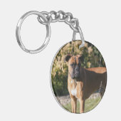 Fawn Boxer Dog Standing Sleutelhanger (Voorkant Links)
