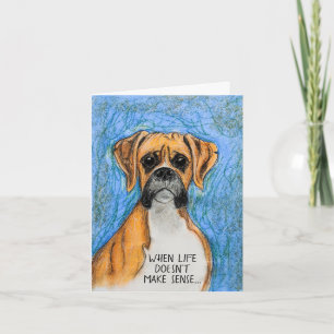 Fawn Boxer Dog Sympathcard Kaart