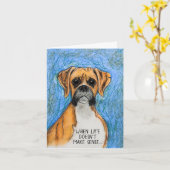 Fawn Boxer Dog Sympathy Card Kaart (Gele Bloem)