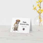 Fawn Boxer Dog Valentijn Kaart (Gele Bloem)