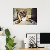 Fawn Boxer Pup Poster (Thuiskantoor)