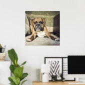 Fawn Boxer Pup Poster (Thuiskantoor)