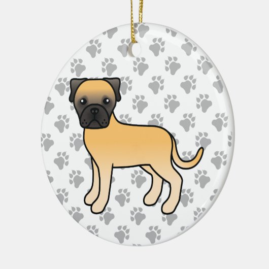 Fawn Bullmastiff Cute Cartoon Dog Keramisch Ornament (Links)