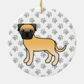 Fawn Bullmastiff Cute Cartoon Dog Keramisch Ornament (Achterkant)