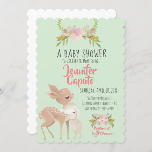 Fawn & Bunny Baby shower Kaart