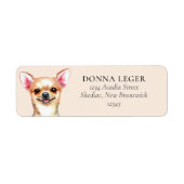 Fawn Chihuahua hond gepersonaliseerd adres Etiket (Voorkant)
