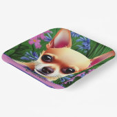 Fawn Chihuahua Puppy in Flower Meadow Personalized Papieren Bordje (Gebogen)