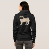 Fawn Coat Kleur Pug Mops Hondenras Illustratie Hoodie (Achterkant volledig)