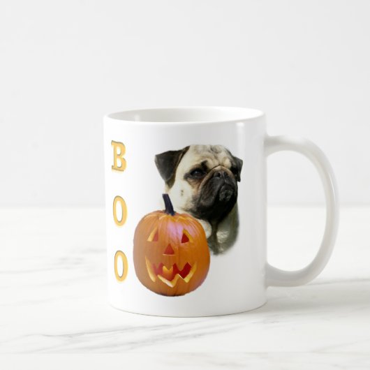 Fawn Coated Pug Boo Koffiemok (Rechts)