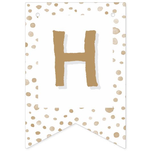 Fawn Confetti Waterverf Stippen Bunting Flag Vlaggetjes (Tweede vlag)