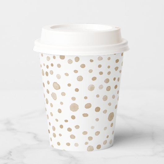 Fawn Confetti Waterverf Stippen Paper Cup Papieren Bekers (Voorkant)