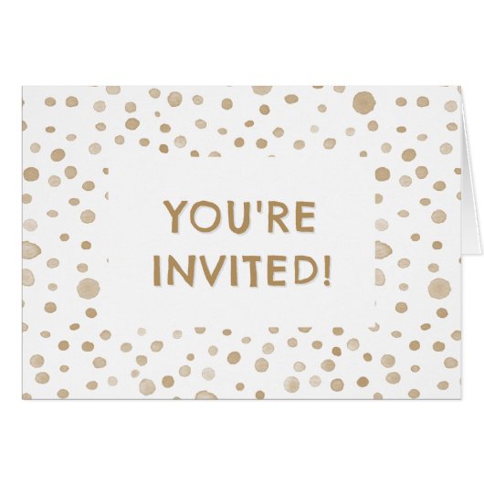 Fawn Confetti Waterverf Stippen Verjaardag Uitnodi (Voorkant Horizontaal)