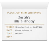 Fawn Confetti Waterverf Stippen Verjaardag Uitnodi (Binnen Horizontaal (Onder))