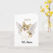 Fawn Corgi Sympathy Memorial Kaart (Gele Bloem)