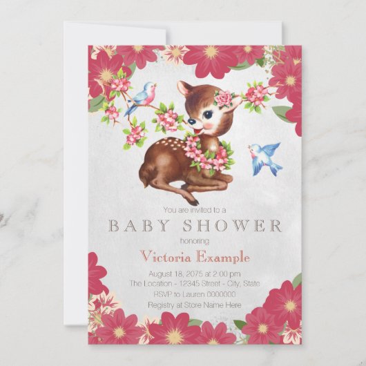  Fawn Deer Baby shower Kaart (Voorkant)