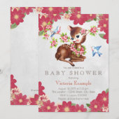  Fawn Deer Baby shower Kaart (Voorkant / Achterkant)