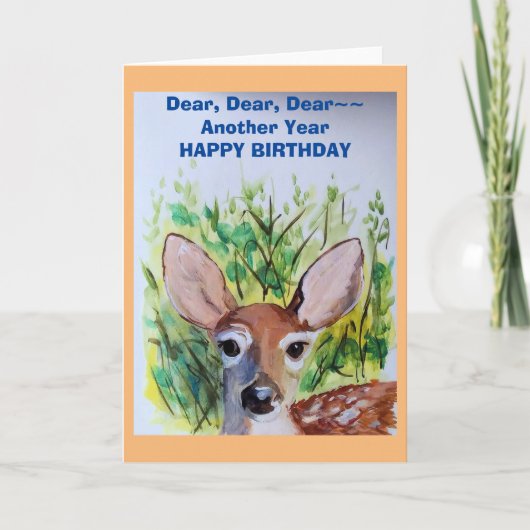 Fawn Deer Happy Birthday Blank Wenskaarten Bedankkaart (Voorkant)