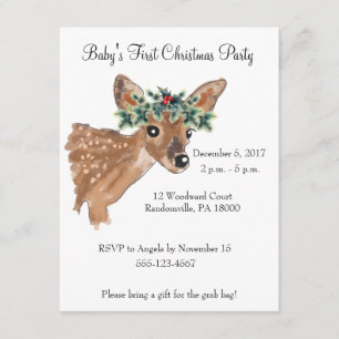 Fawn Deer kerstparty nodigt uit Kaart