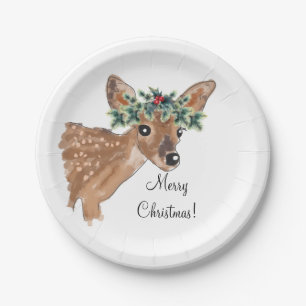 Fawn Deer Personal Paper-Borden voor Kerstmis Papieren Bordje
