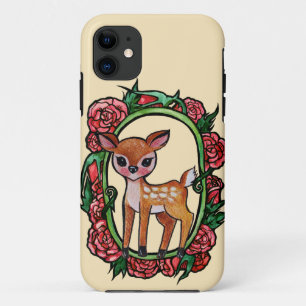 Fawn Deer Red Roses Case-Mate iPhone Case