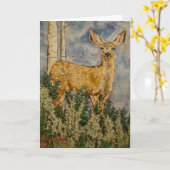 Fawn deer watercolor  kaart (Gele Bloem)