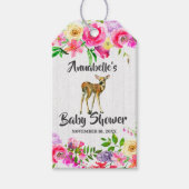 Fawn Deer Waterverf Bloemen Baby shower Dank u Cadeaulabel (Voorkant)