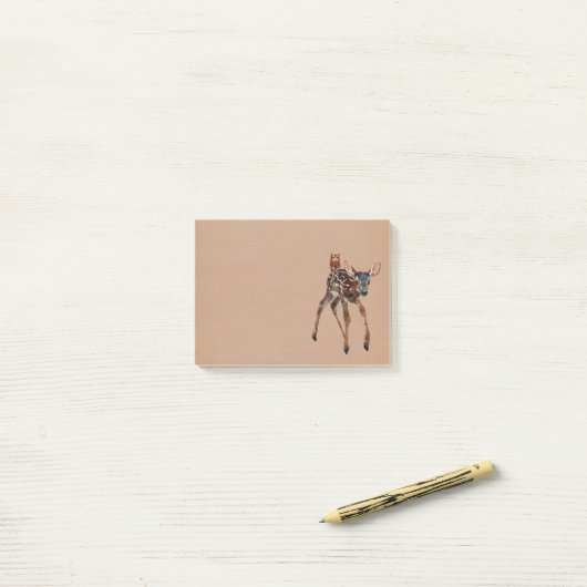 FAWN en AMBER OWL Post it Note (Op bureau)