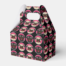 Fawn en Black Pugs in Circles Pattern Party Bedankdoosjes