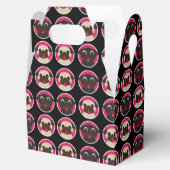 Fawn en Black Pugs in Circles Pattern Party Bedankdoosjes (Geopend)