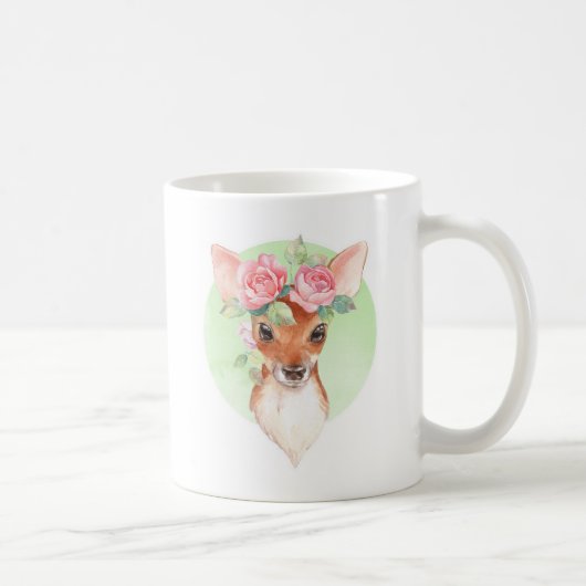 Fawn- en roze rozen koffiemok (Rechts)