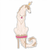 Fawn en Tan Royal Borzoi Die Cut Vinyl Sticker (Voorkant)