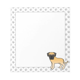 Fawn English Mastiff Cute Cartoon Dog Notitieblok