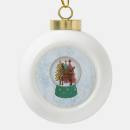 FAWN & FALCON SNEEUWWERELDBOL KERAMISCHE BAL ORNAMENT