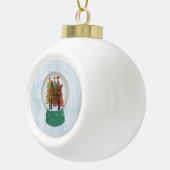 FAWN & FALCON SNEEUWWERELDBOL KERAMISCHE BAL ORNAMENT (Rechts)
