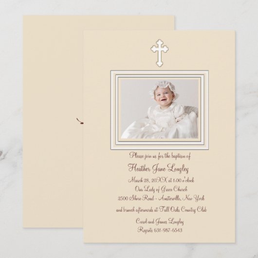 Fawn Foto Religieuze Uitnodiging (Voorkant / Achterkant)