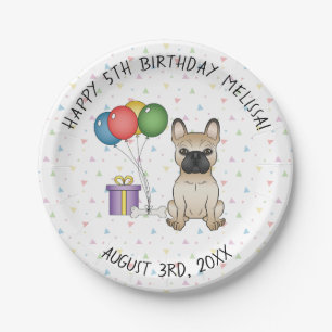 Fawn French Bulldog Cartoon Dog - Birthday Papieren Bordje