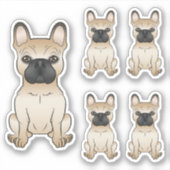 Fawn French Bulldog Cute Cartoon Dog Illustraties Sticker (Voorkant)