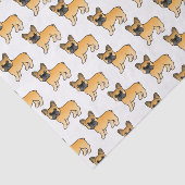 Fawn French Bulldog Cute Cartoon Dog Pattern Tissuepapier (Detail)
