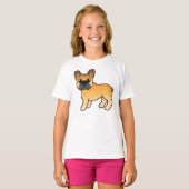 Fawn French Bulldog Cute Cartoon Dog T-shirt (Voorkant volledig)