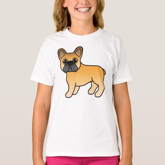 Fawn French Bulldog Cute Cartoon Dog T-shirt (Voorkant)