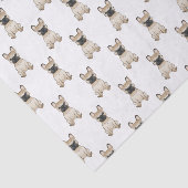 Fawn French Bulldog / Frenchie Cartoon Dog Pattern Tissuepapier (Detail)