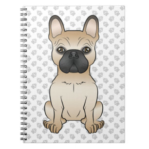 Fawn French Bulldog / Frenchie Cartoon Dog & Paws Notitieboek